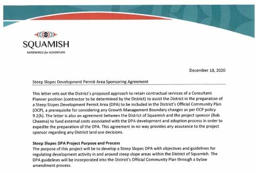 Steep Slopes Development Agreement